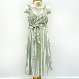 SERAPHINE Aaliyah Maternity & Nursing Sleeveless Stripe Cotton Wrap Dress